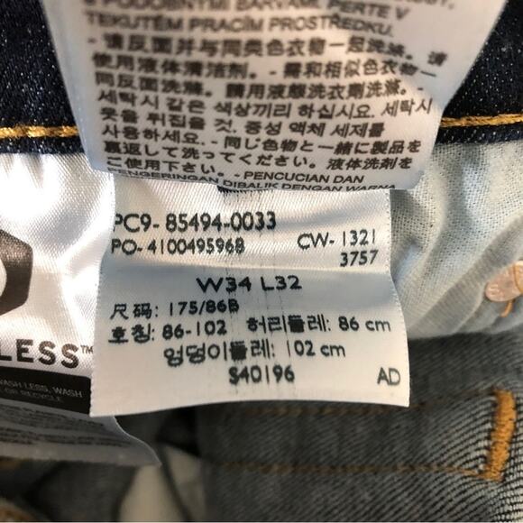 Levi's Men's Dark Blue Denim Slim Fit Casual Straight Leg Jeans Jean Pants - Picture 9 of 9